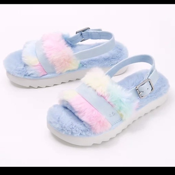 Koolaburra by UGG Fuzz'd Out Women's Sandal Slippers Multicolor New!! - Picture 6 of 8